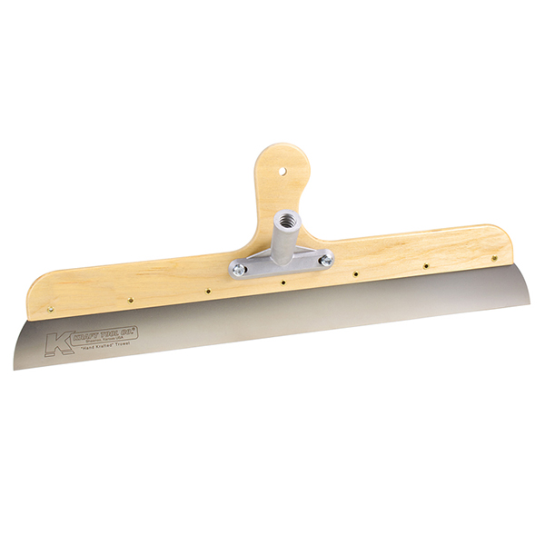 24" Wood Frame Stainless Steel Smoother with Built-In Handle and Threaded Bracket