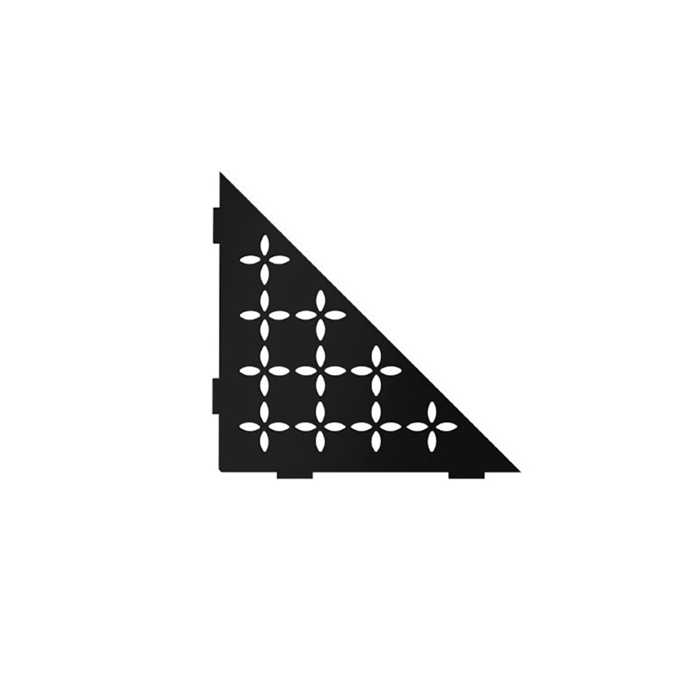 Shelf Triangular Corner Floral Matte Black